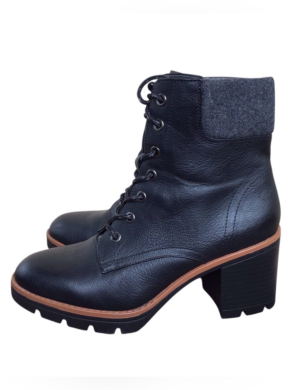 Naturalizer Madelynn 2 Lace Up Black Heeled Ankle  Boots